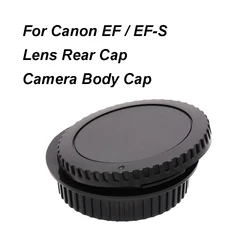 Para Canon EOS EF / EF-S Tapa trasera de lente o tapa del cuerpo de la cámara o juego de tapas Tapa de lente negra de plástico Sin logotipo para 5D 6D 90D, etc.