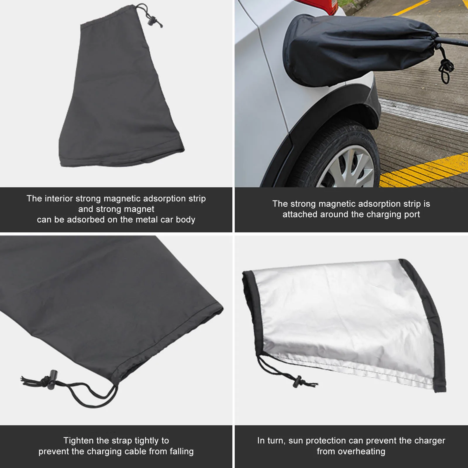 Cubierta impermeable para cargador de coche EV, cubierta impermeable para puerto de vehículo EV, cubierta de adsorción magnética fuerte para polvo solar para coche eléctrico - imagen 4