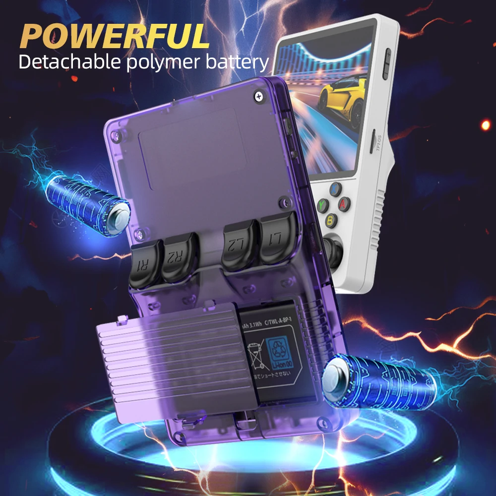 BOYHOM-consola de juegos portátil R36S Plus, sistema Linux de 64 bits, pantalla grande IPS de 4 ", reproductor de vídeo portátil de bolsillo RK3326 R36PLUS - imagen 5