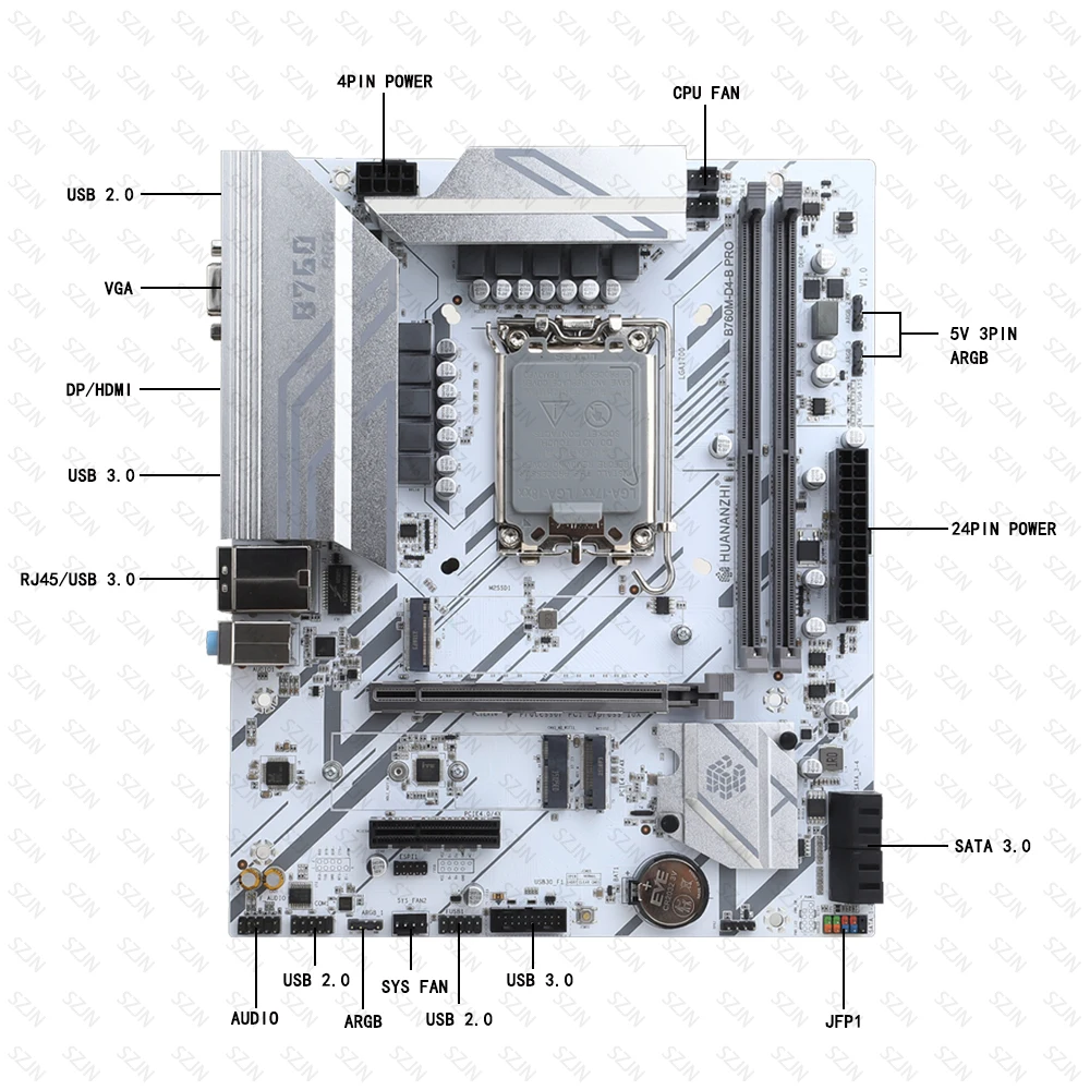 Placa base B760M-D4-B PRO LGA1700, compatible con procesadores Intel de 12./13a generación, DDR4, 2 canales máx., 64GB, 2xNVME M2, 4,0, construcción de PC de juegos - imagen 5