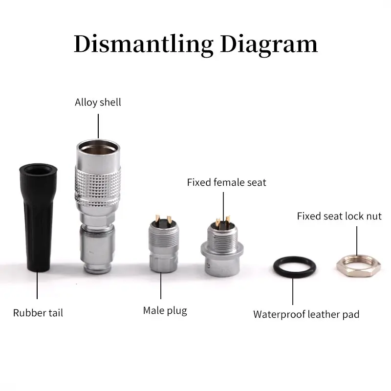 Conector YC8 de 2/3/4/5/6/7 Pines, enchufe de aviación, conexión rápida, apertura de 8MM, conectores de Metal para soldar - imagen 4