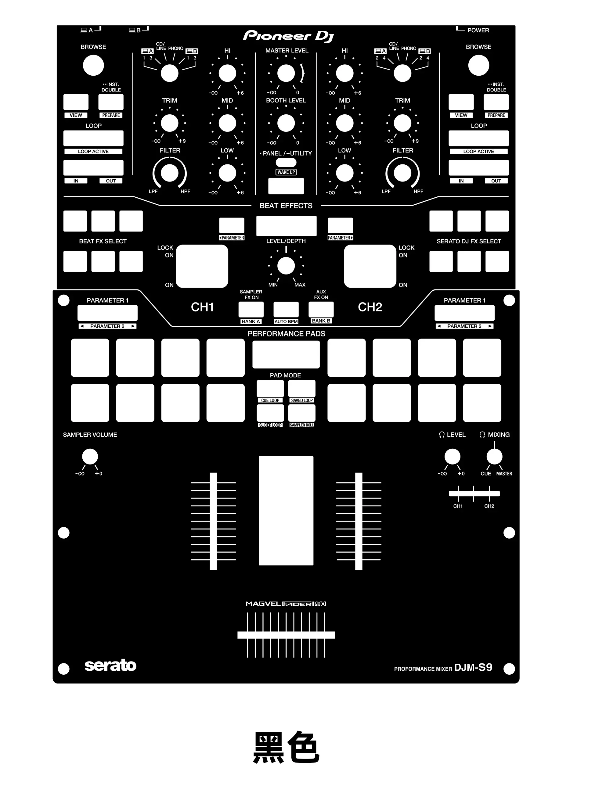 Película de panel mezclador Pioneer DJM-S9, pegatina colorida Pioneer no un panel de hierro - imagen 5