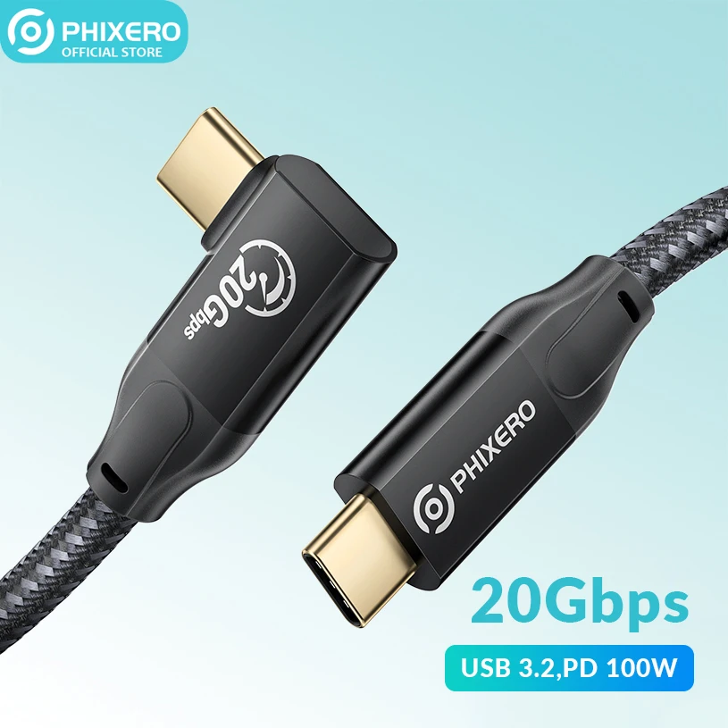 PHIXERO PD 100W USB 3,2 Cable de carga rápida tipo C 3 20Gbps Cable de extensión de alta velocidad 20V 5A Kabel de carga 4K 60Hz línea de cargador - imagen 2