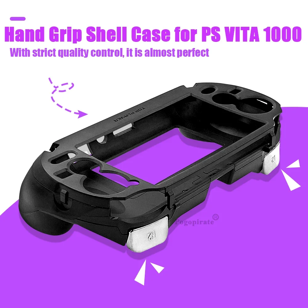 Funda negra de repuesto con soporte para Joypad con botón de disparo L2 R2 para accesorios de juego PS VITA 1000/PSV1000/PS Vita1000 - imagen 2
