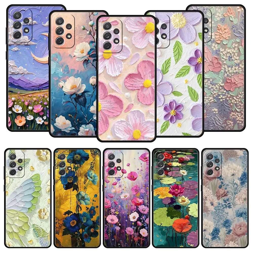 Funda de teléfono con pintura al óleo para Samsung A51 A71 A21S A17 A11 A15 A25 A41 A23 A33 A53 A73 A07 A03S A05S A13 A35 A55 5G