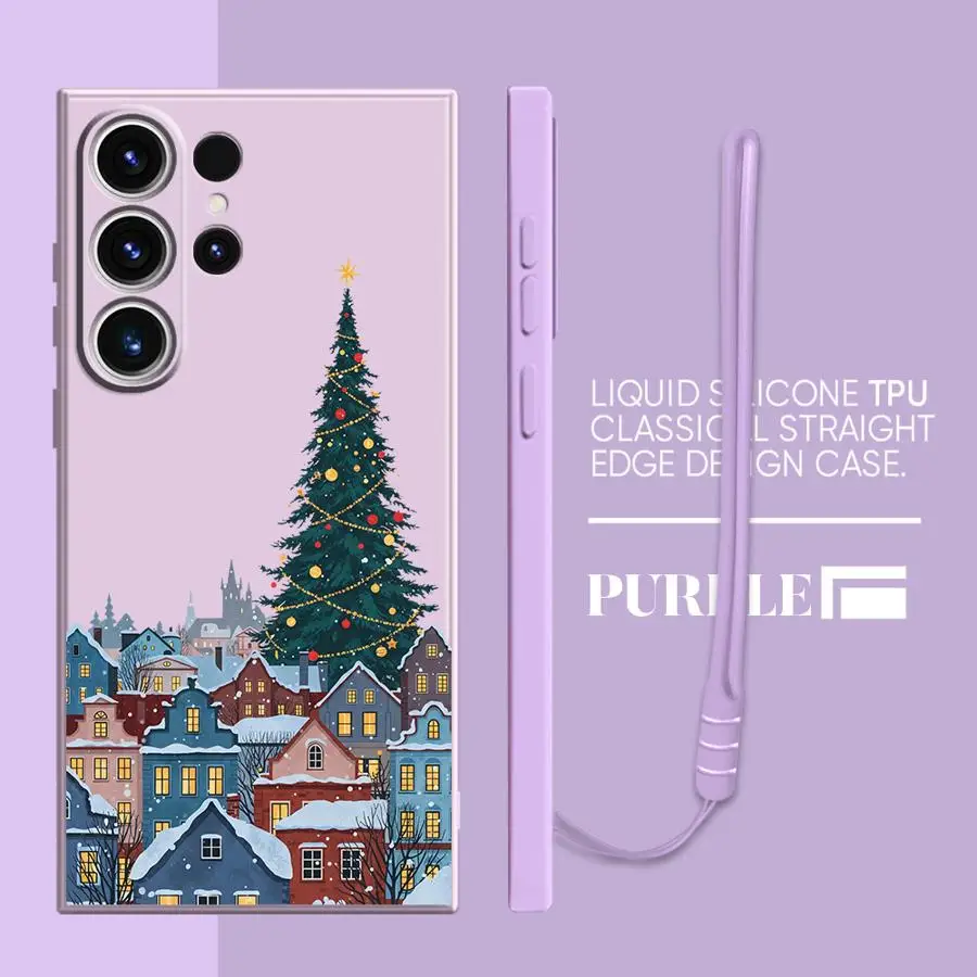 Funda navideña de Papá Noel para Samsung Galaxy S24 FE S22 Ultra S20 Note 20 10 Ultra S23 S25 Edge S21 Plus, funda suave - imagen 3