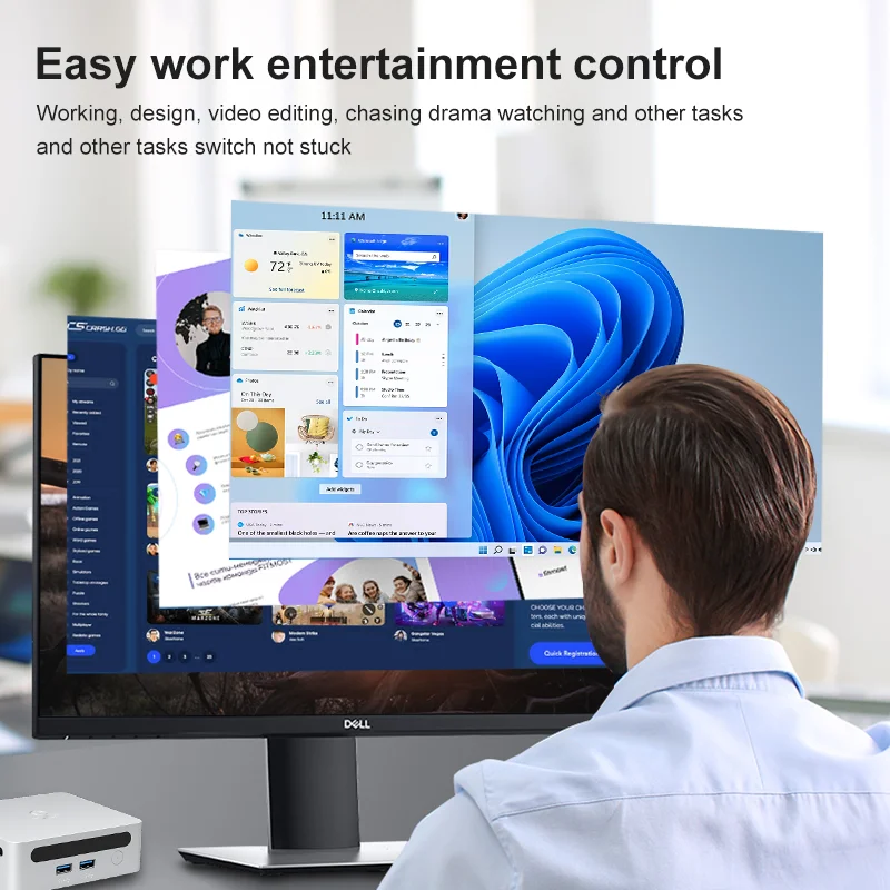 GenMachine nuevo Mini PC AMD 7530U 7730U CPU compatible con Windows 11 Ryzen DDR4 hasta 64GB WiFi6 Mini PC ordenador Gaming Pc Gamer - imagen 4