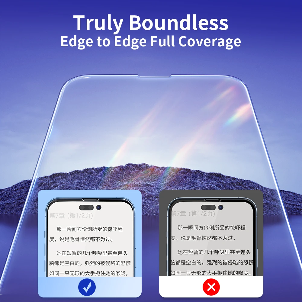 SmartDevil-Protector de pantalla para iPhone 14 Pro Max 13, Protector de pantalla de un toque de vidrio templado, fácil de instalar, borde a borde, transparente - imagen 3