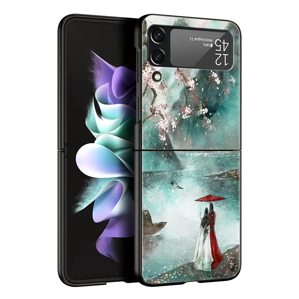 Funda de teléfono para Samsung Galaxy Z Flip 3, 4, 5, PC plegable de lujo, negro duro, Z Flip3, Heaven Official's Blessing - imagen 2