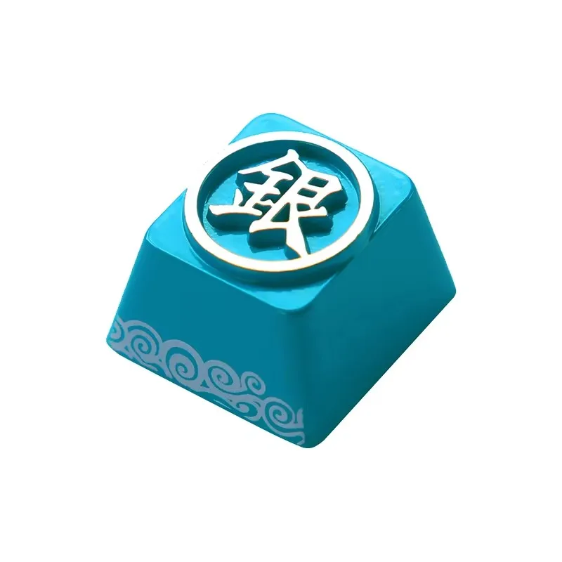 Keystone Artisan Keycap para teclado mecánico GINTAMA Anime tema Color azul Zinc aleación de aluminio Metal personalizado DIY AULA F75