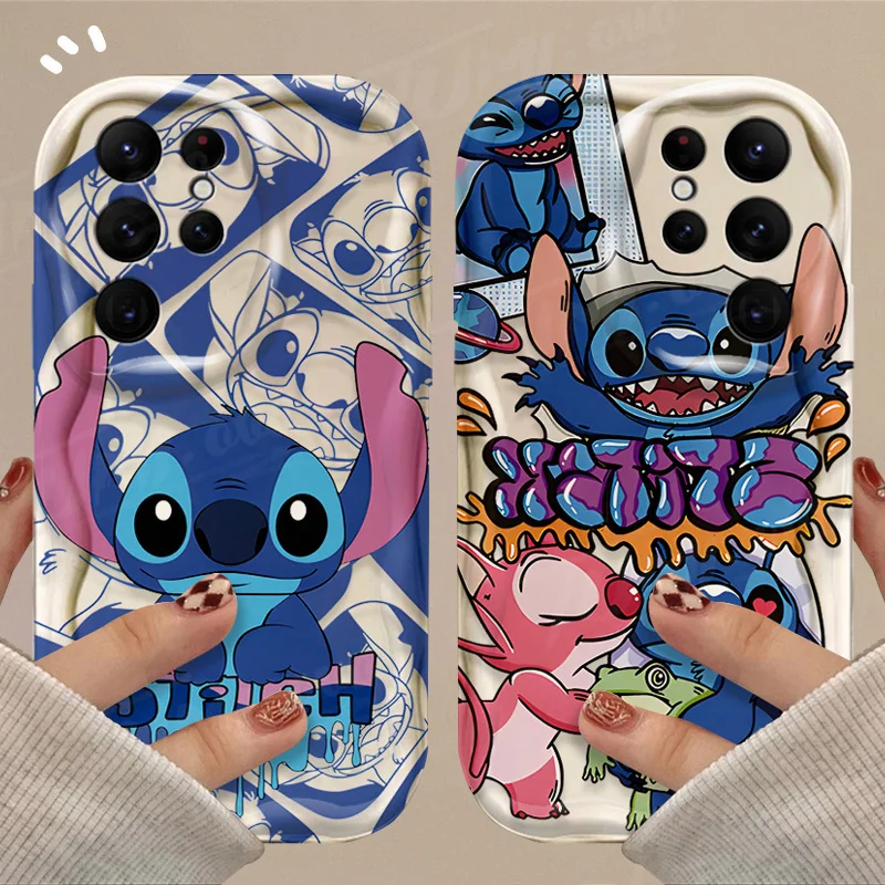 Funda bonita de Disney Stitch 3D Wave para Samsung Galaxy A12 A22 A32 A52 A52S A72 A11 A21S A31 A51 A71 A20 A30 A50 funda trasera de silicona - imagen 2