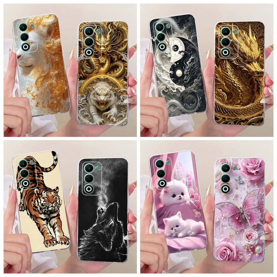 Para OPPO A5 A5x 4G funda CPH2727 CPH2725 funda Popular dragón tigre claro suave fundas de teléfono de silicona para OPPO A5 5G CPH2735 parachoques