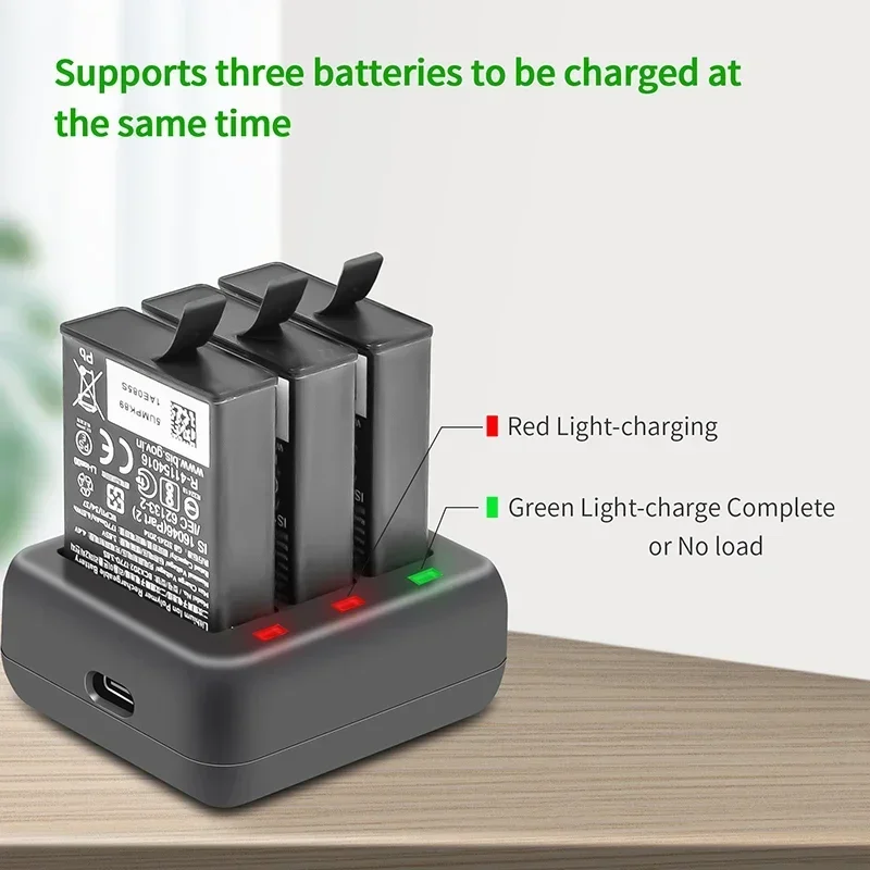 Cargador de batería 3 en 1 DJI Action 3, concentrador de carga rápida USB tipo c, entrada 5V3A para accesorios de cámara DJI OSMO Action 3 - imagen 4