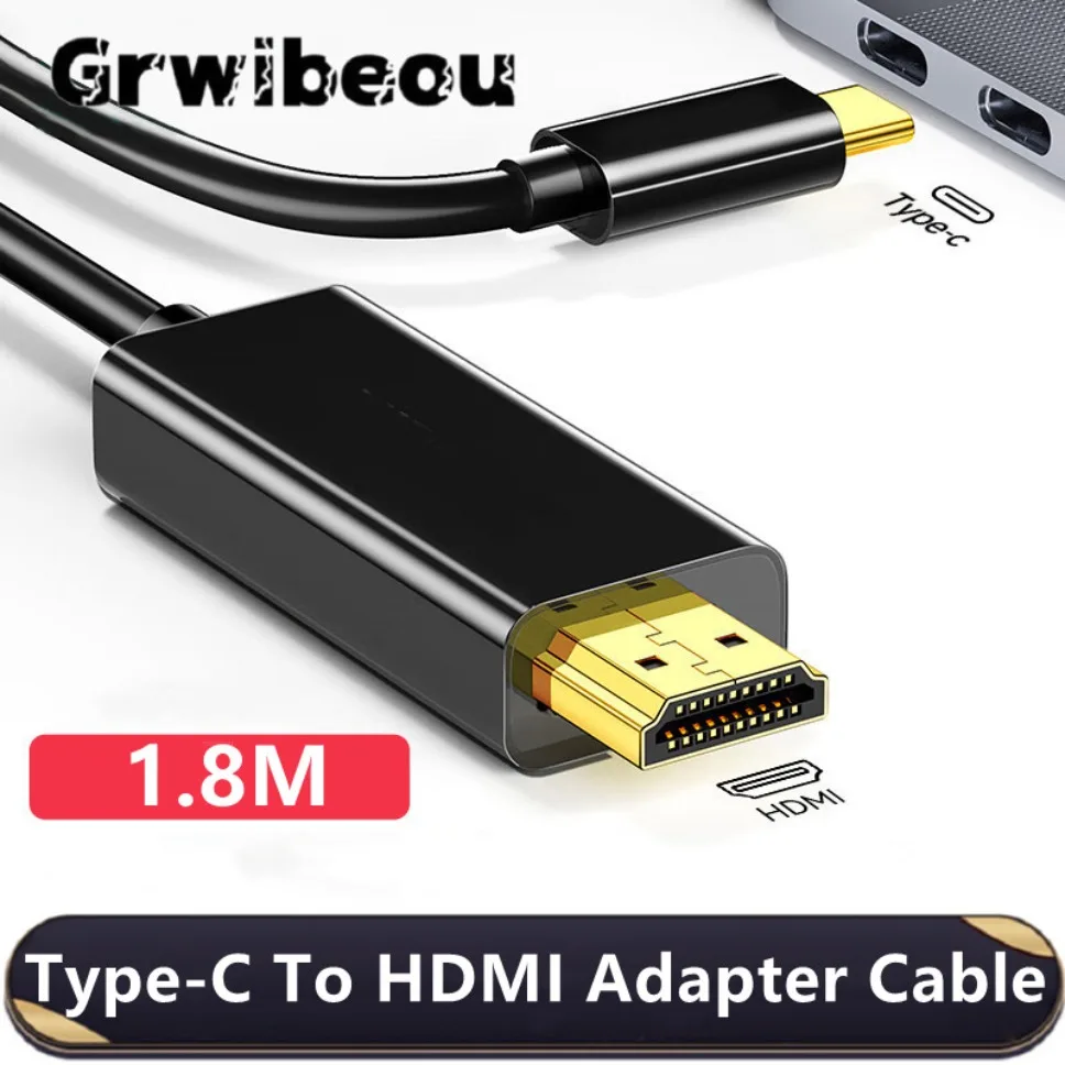 Adaptador de Cable USB tipo C a HDMI, convertidor para teléfono, TV, MacBook Air, iPad, Samsung, portátil