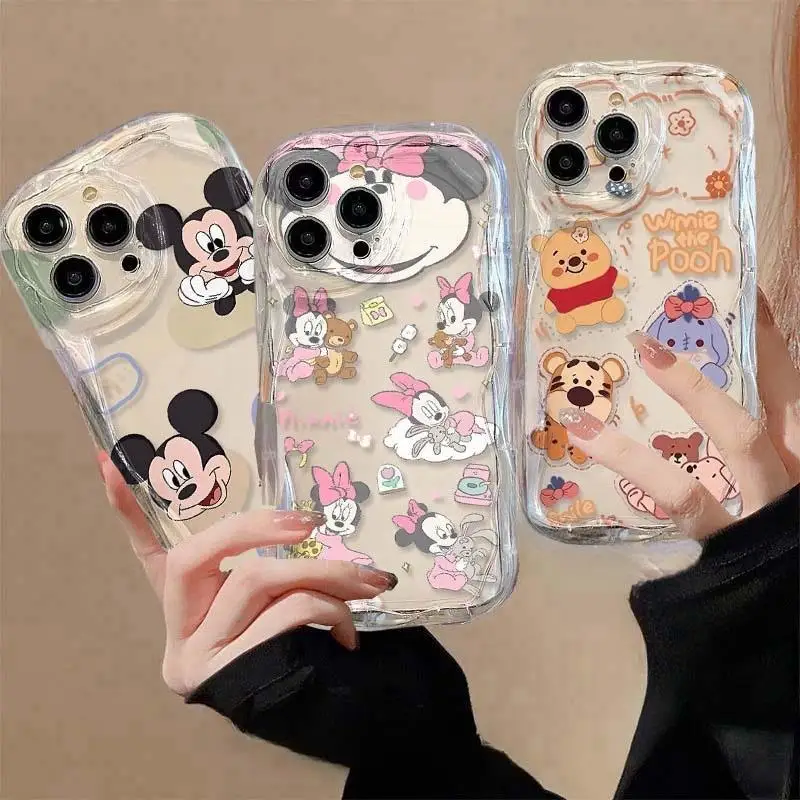 Bonita funda de teléfono transparente de Mickey y Minnie Mouse, Winnie Pooh, para Xiaomi Redmi Note 13 Pro, 5G, Redmi Note 13, Pro Plus 13, 12, 4G, Redmi 13C