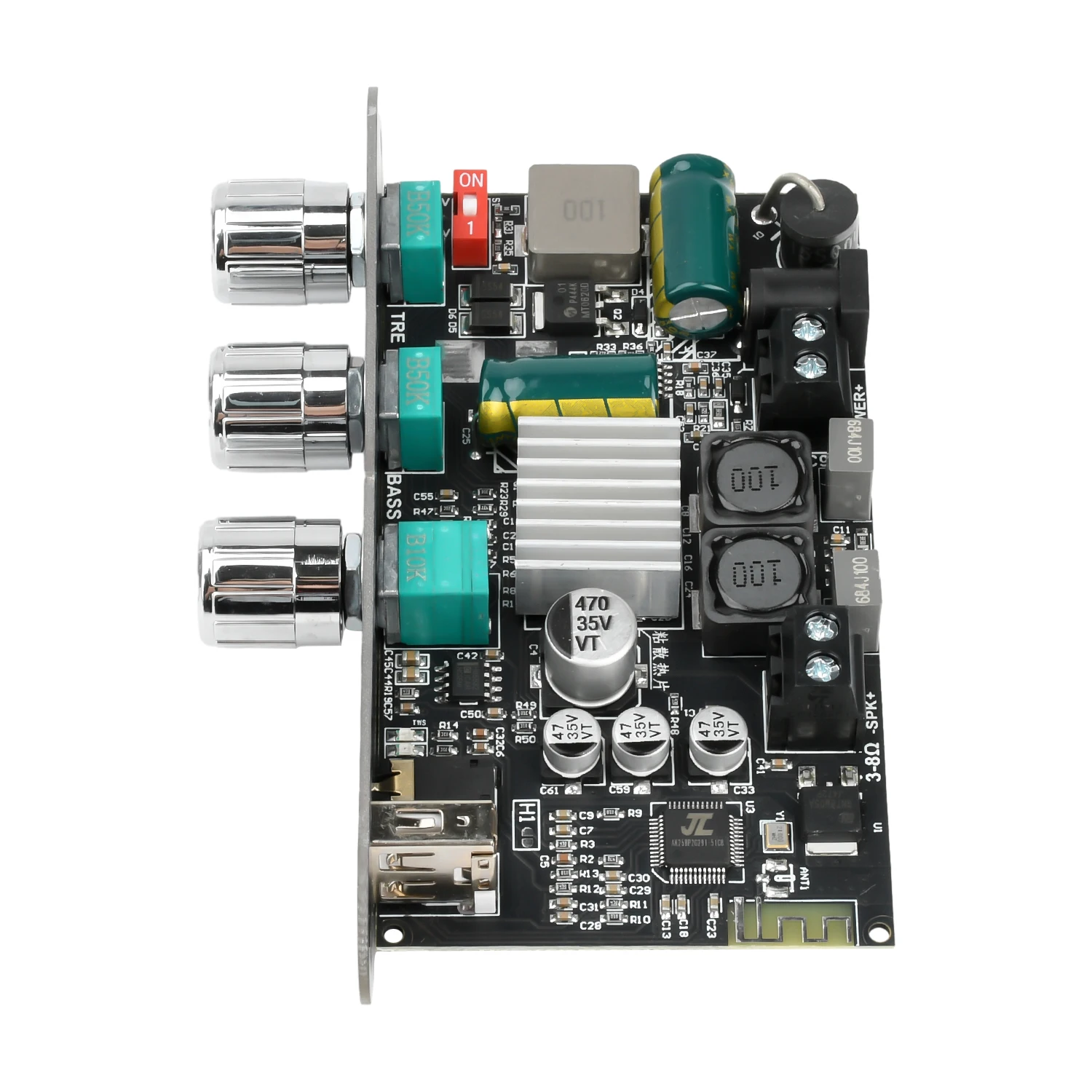 ZK-1001U DC 9-24V mono 100W BT módulo de placa amplificadora compatible con chip amplificador de aplicación TPA3116D2 enchufe hembra interfaz 5,5*2,1 - imagen 5