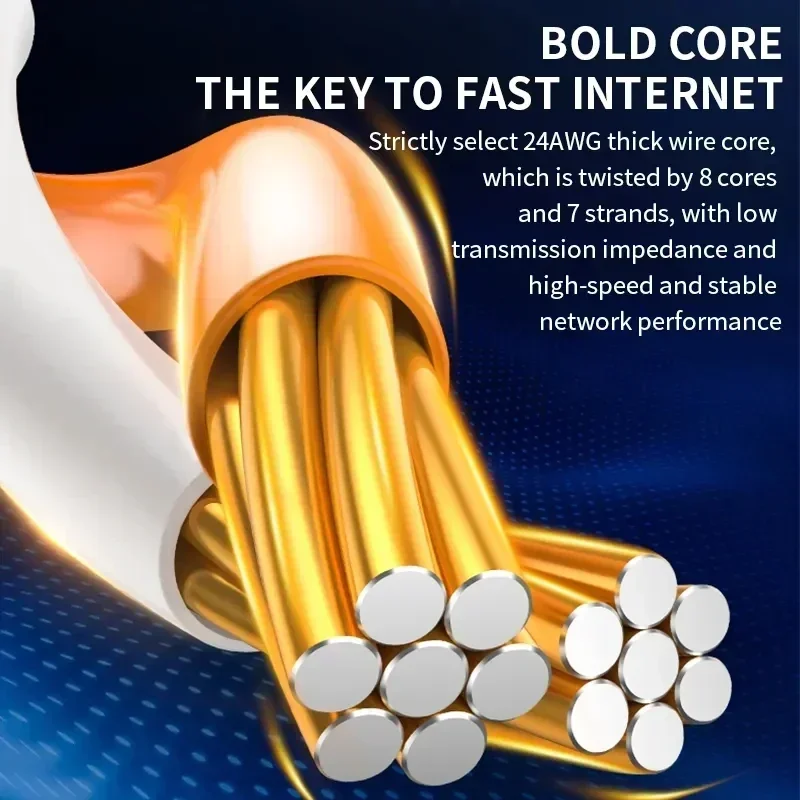 Cable Lan Ethernet RJ45 Cat8, 40Gbps, 2000MHz, para portátiles PS 4, módem, enrutador, hogar, CAT 8, escudo, Cables de red de Internet - imagen 2