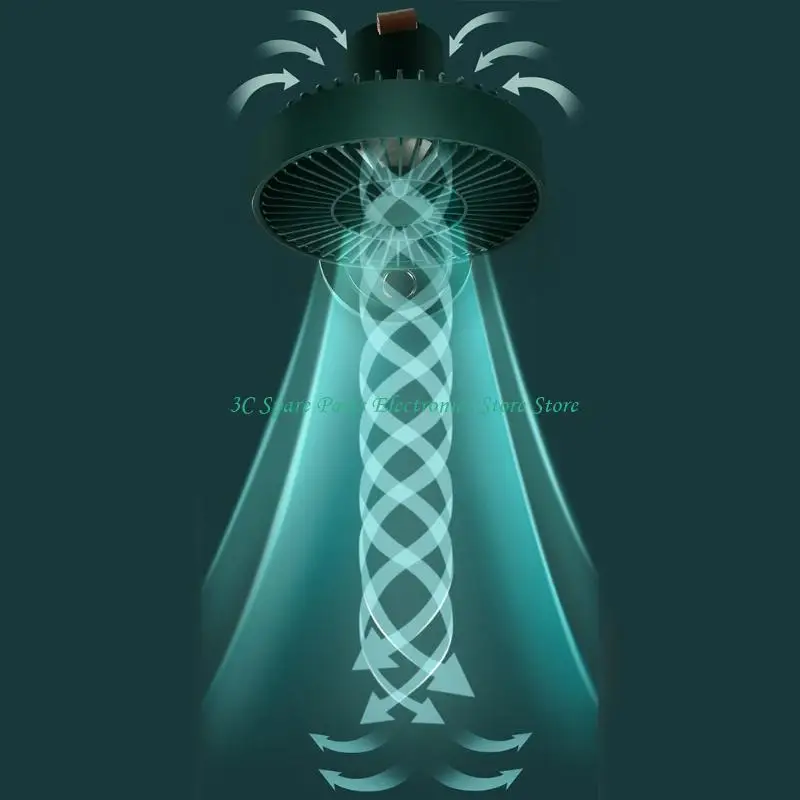 12pc 6 en 4000 mAh Clip ventilador oscilante en escritorio USB USB Control remoto silencioso recargable - imagen 5