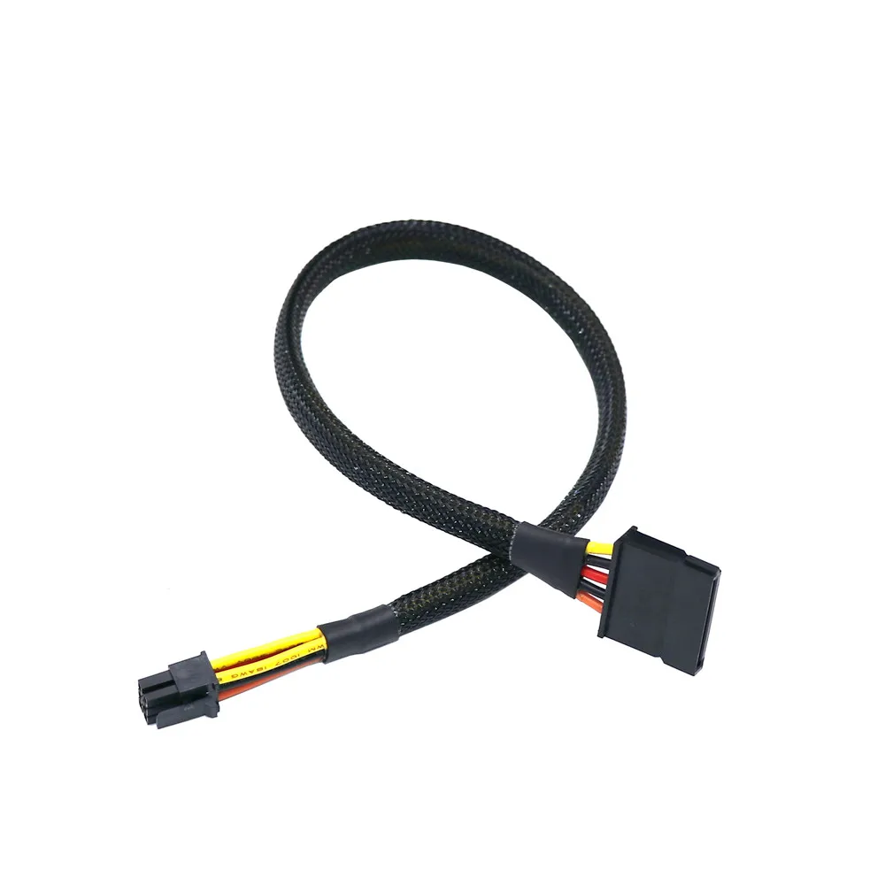 18AWG Núcleo de cobre 3,0 Mini 6P 6Pin a doble SATA SSD Cable de alimentación disco duro SATA de ángulo recto para PC caja de ordenador - imagen 4