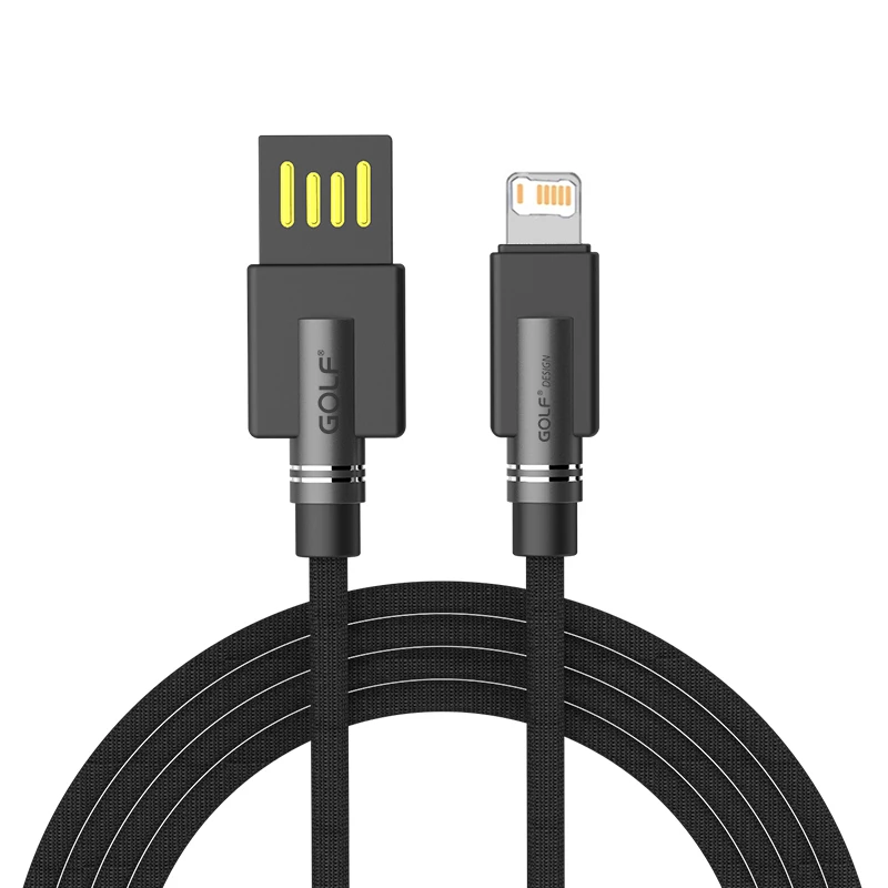Cable de carga rápida USB de doble cara para iPhone 11 12 13 mini 14 Pro Max X XR XS Max 6 6S 7 8 Plus línea de datos de Cable trenzado de tela - imagen 2