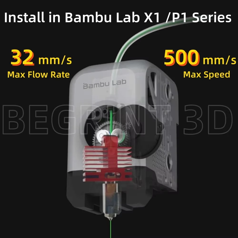 Actualización TZ4.0 Hotend para Bambu Lab P1S P1P X1 X1C X1E boquilla de acero endurecido de una pieza totalmente Hotend de Metal para impresora 3D P1S P1S X1 - imagen 4