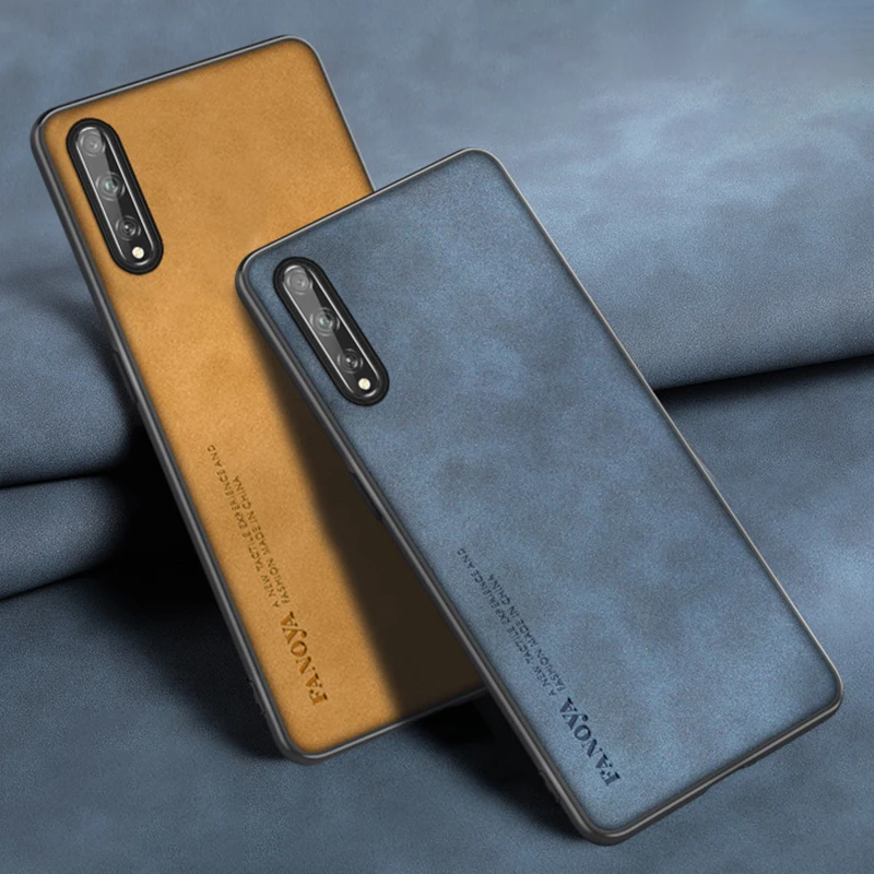 Funda de cuero de lujo para móvil, carcasa trasera de silicona para Huawei Y8P P Smart Z S Pro Y9S Y9 Prime 2019, Honor 9X Pro