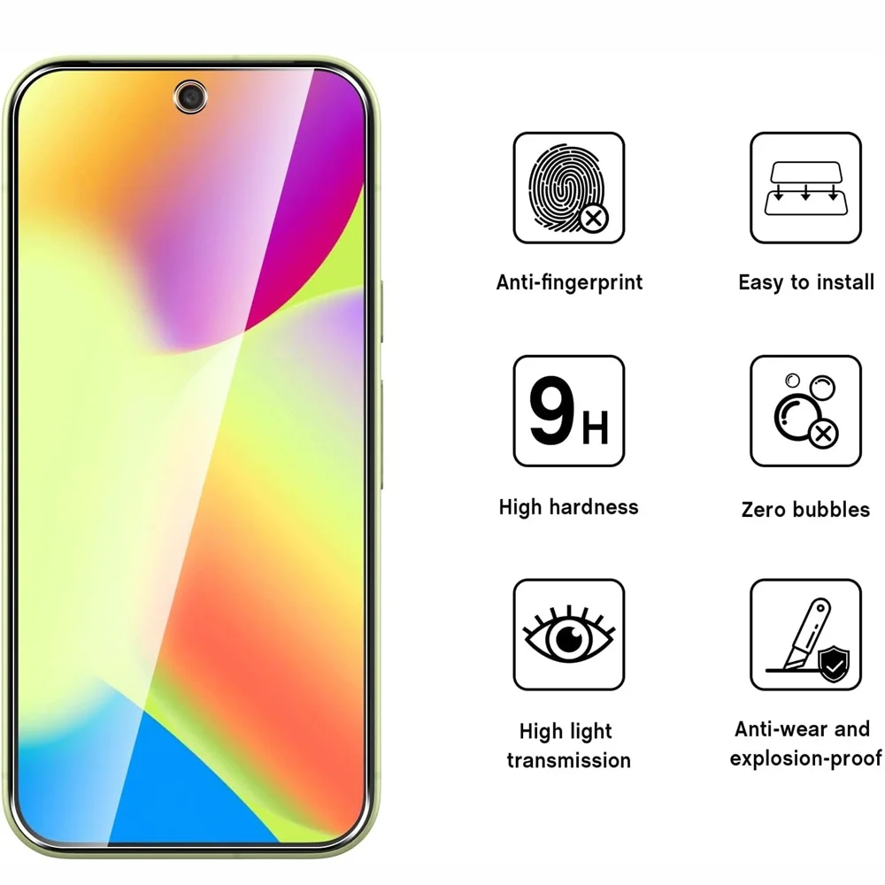 9H Protector de pantalla para Google Pixel 9 10 Pro XL cristal templado Pixel 10 Pro película de teléfono Pixel 9 Pro XL desbloquear huellas digitales HD vidrio - imagen 3