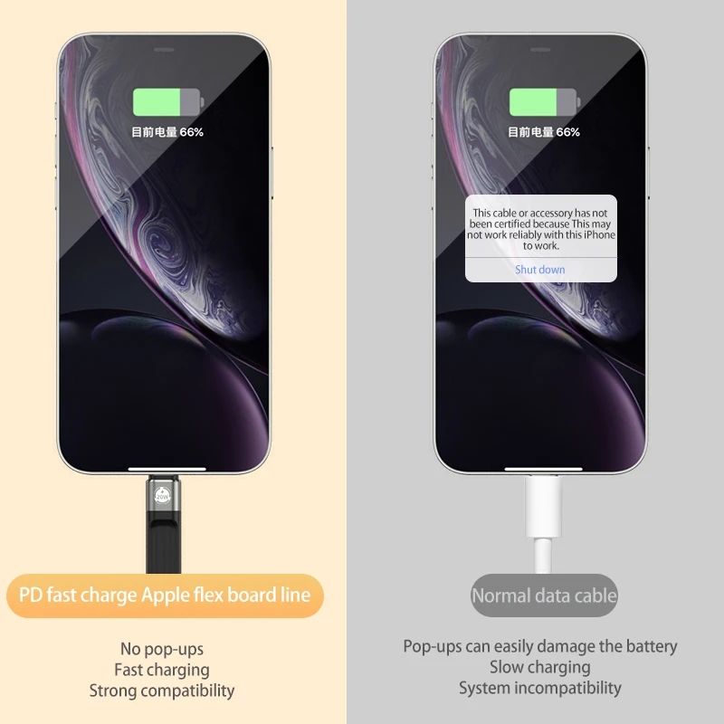 USB-C macho a Lightning cable macho din de 8 pines FPC cable suave 13 cm para teléfono inteligente portátil tableta - imagen 5