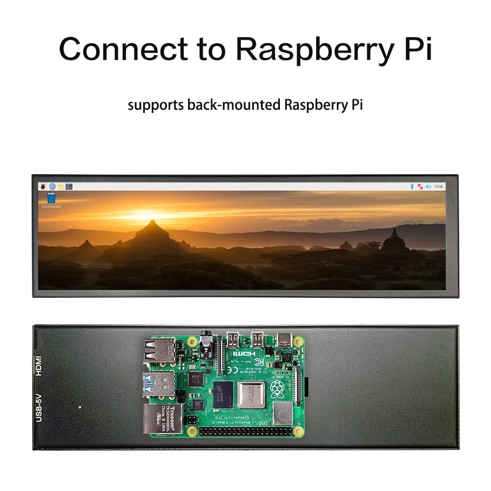 LESOWN 8,8 pulgadas IPS HDMI Monitor secundario barra estirada 1920x480 táctil mini pantalla LCD larga y ancha para Aida64 Windows PC - imagen 5