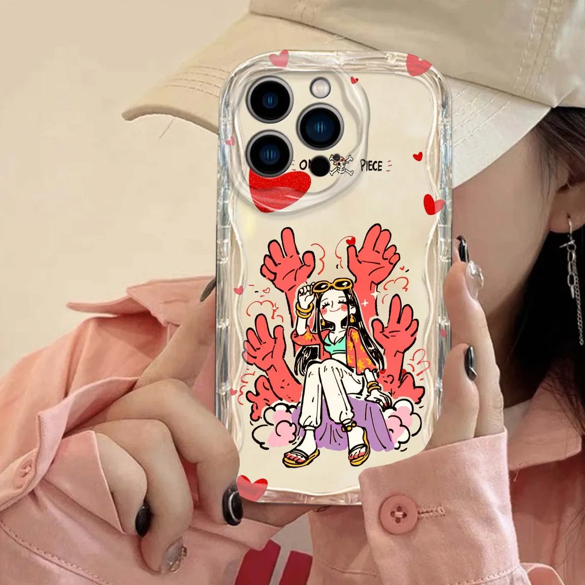 Funda Love de una pieza para Samsung A73 A72 A71 A56 A55 A54 A53 A52 A51 A50 A36 A35 A34 funda de teléfono de aceite ondulado - imagen 2