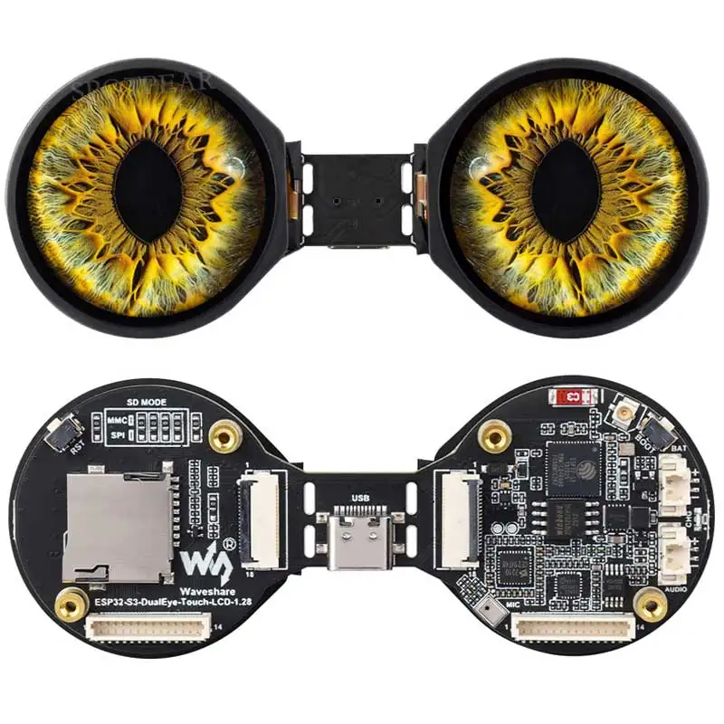 ESP32-S3 AI desarrollo ocular electrónico Doard DualEye TouchEye para Xiaozhi pantalla LCD de 1,28 pulgadas pantalla redonda N16R8 Robot de muñeca de juguete - imagen 4