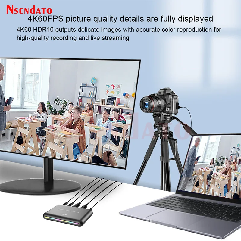 Ezcap360B 4K 60fps GameDock Extreme HDR VRR HDMI Tarjeta de captura de Audio y vídeo con micrófono compatible con RGB Color Real para transmisión en vivo de PC - imagen 2