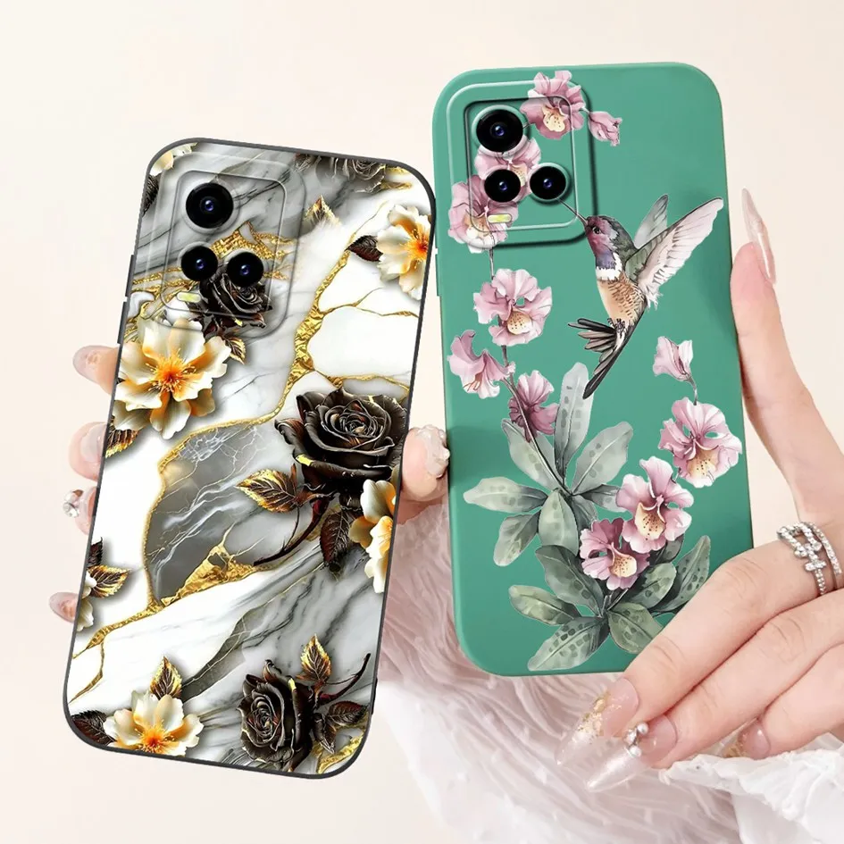 Para Vivo Y33s funda V2109 lindo conejo gato arco dibujos animados suave silicona Coque para Vivo Y21 2021 Y21S Y21A Y21E Y21T Y33T parachoques - imagen 5