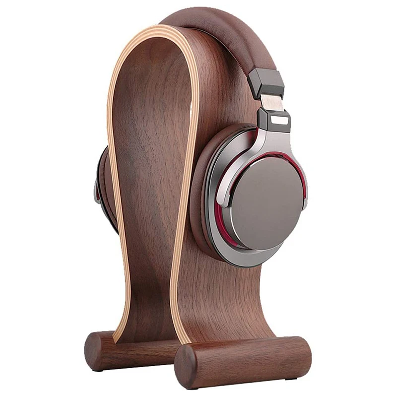Soporte de madera para auriculares, soporte Universal para colgar auriculares para juegos y auriculares de estudio de DJ, estante para auriculares de escritorio - imagen 3