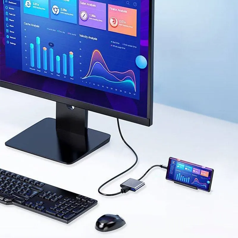 USB C HUB 3 en 1 tipo C 3,0 a estación de acoplamiento compatible con HDMI PD carga rápida 4K HDMI adaptador divisor para MacBook teléfono ordenador - imagen 4