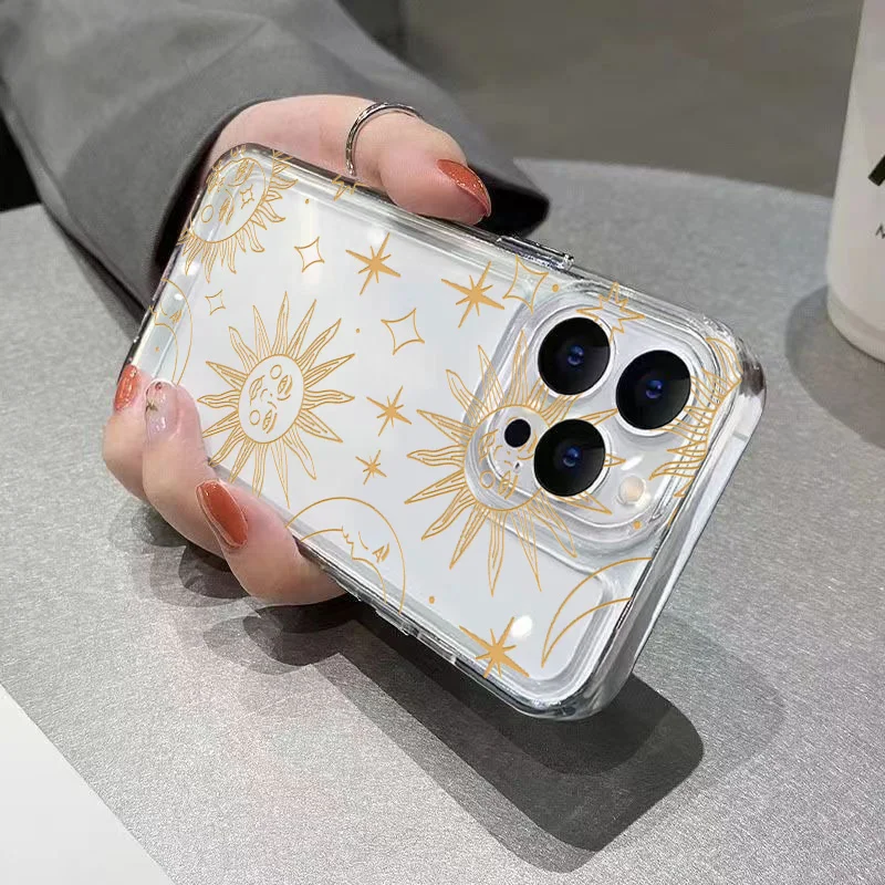 Para Samsung A55 funda Sun Moon Stars funda transparente para Galaxy A54 A53 A35 A34 A33 A16 S25 S24 Ultra S23 S22 Plus S21 FE - imagen 4