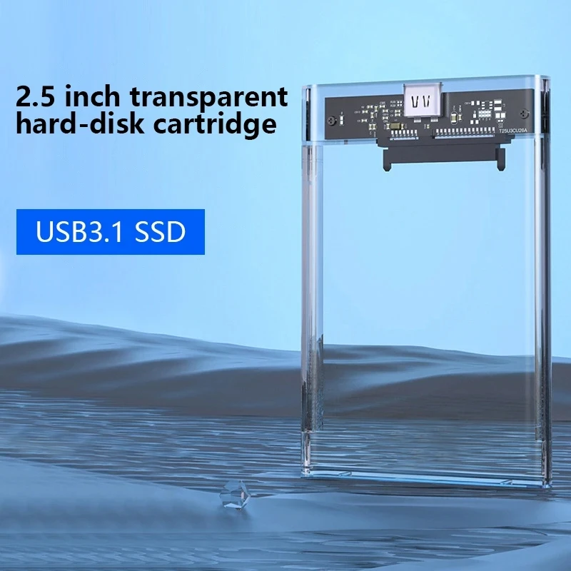 UTHAI TM05 Caja transparente tipo C Caja HDD 3,1 Notebook 2,5 pulgadas SSD Caja de disco duro móvil mecánico de estado sólido USB3.1 - imagen 3