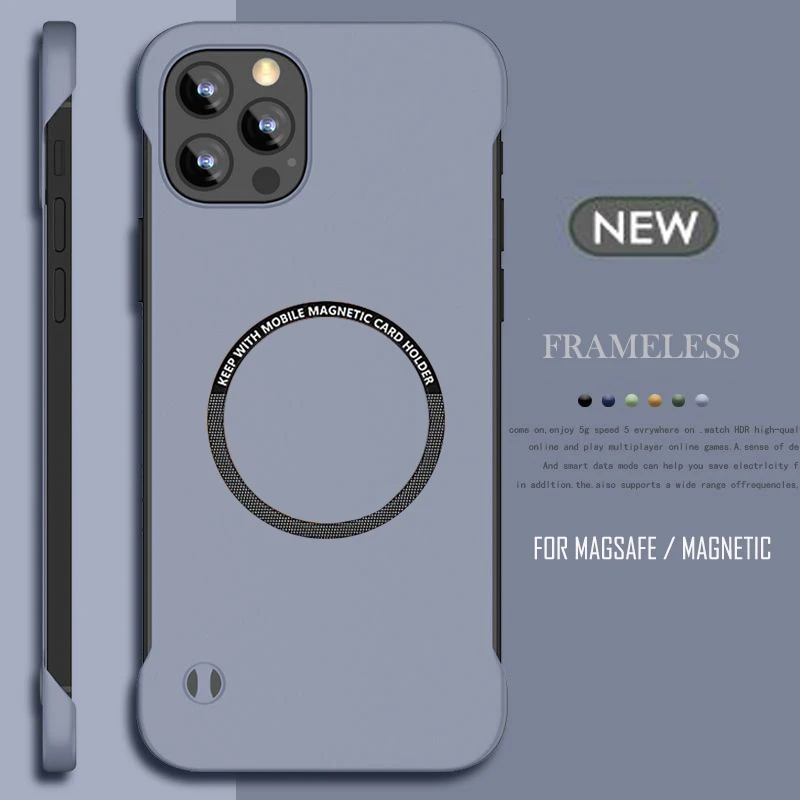 Ultra delgado sin marco para Magsafe iPhone 14 15 16 Pro Max 16 Plus 16Pro 15Pro funda rígida magnética a prueba de golpes para PC - imagen 2