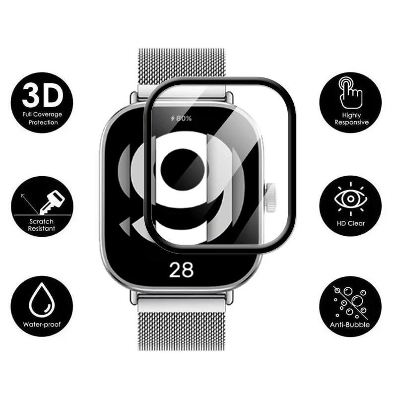 Película 3D de PMMA para reloj inteligente, Protector de pantalla para Xiaomi Redmi Watch 4, no de vidrio, 3 uds. - imagen 2