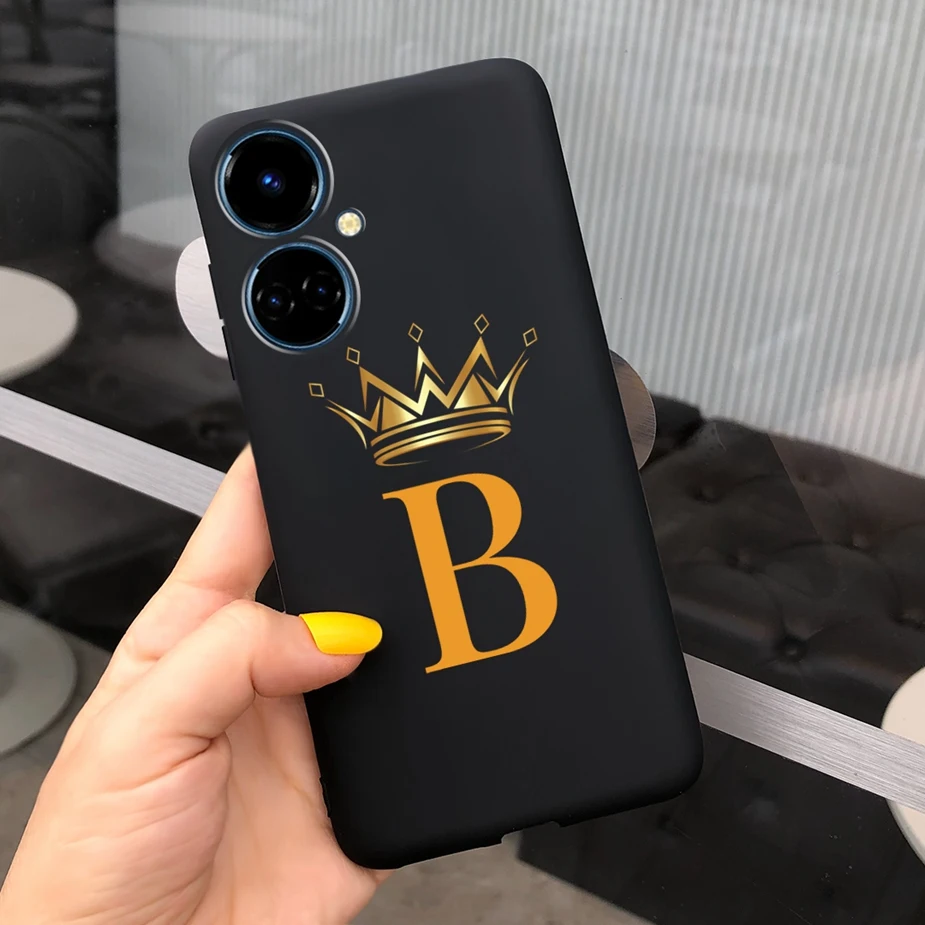 Para Tecno Camon 19 funda nueva moda corona letras cubierta suave funda de silicona para Tecno Camon 19 Neo Camon19 Pro 5G contraportada Capa - imagen 2