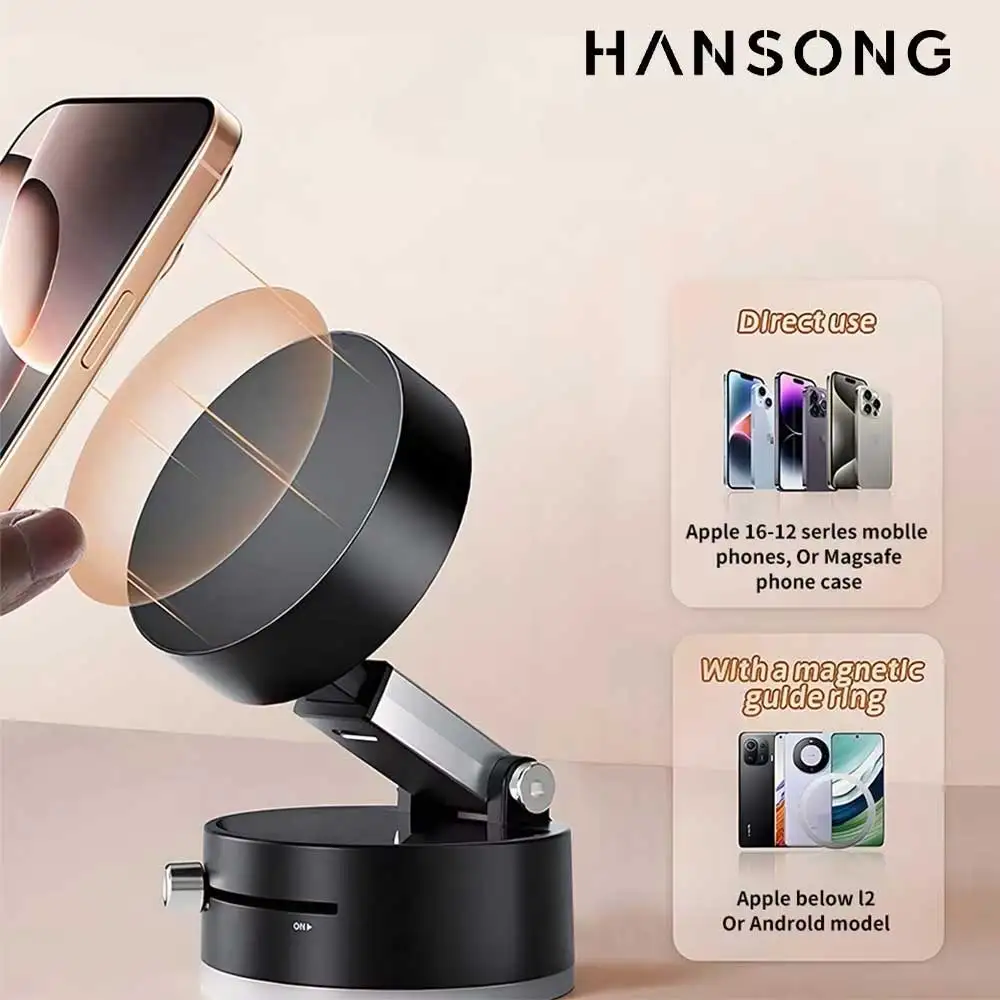 Soporte de ventosa de doble cara para montaje en coche, soporte para teléfono móvil, adsorción de vacío magnética, soporte de ventosa Ultra estable