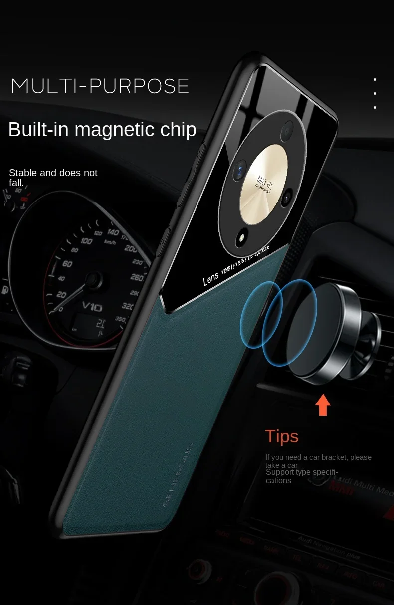 Funda trasera protectora magnética con textura de cuero suave para Huawei Honor X9B, carcasa de lujo para Huawei Honor x9b x9a X9 B - imagen 2