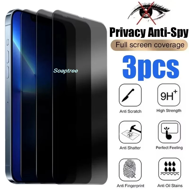 1/3 Uds vidrio templado antiespía para Poco M5S M6 M5 M4 M3 M2 F4 F3 GT X6 Pro 5G X5 X4 GT X3 NFC C65 C40 C31 Protector de pantalla de vidrio