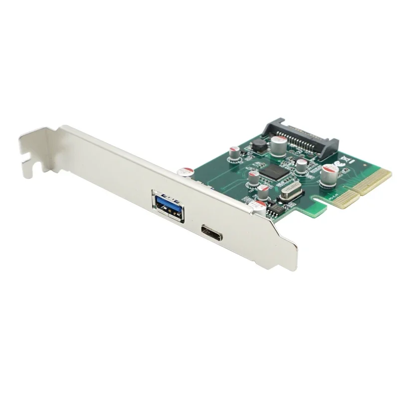 PC de escritorio PCI Express Pcie x4 a USB3.1 tipo A + tarjeta controladora de Host tipo C pcie 4x a usb 3,1 adaptador tipo A SuperSpeed 10Gbps