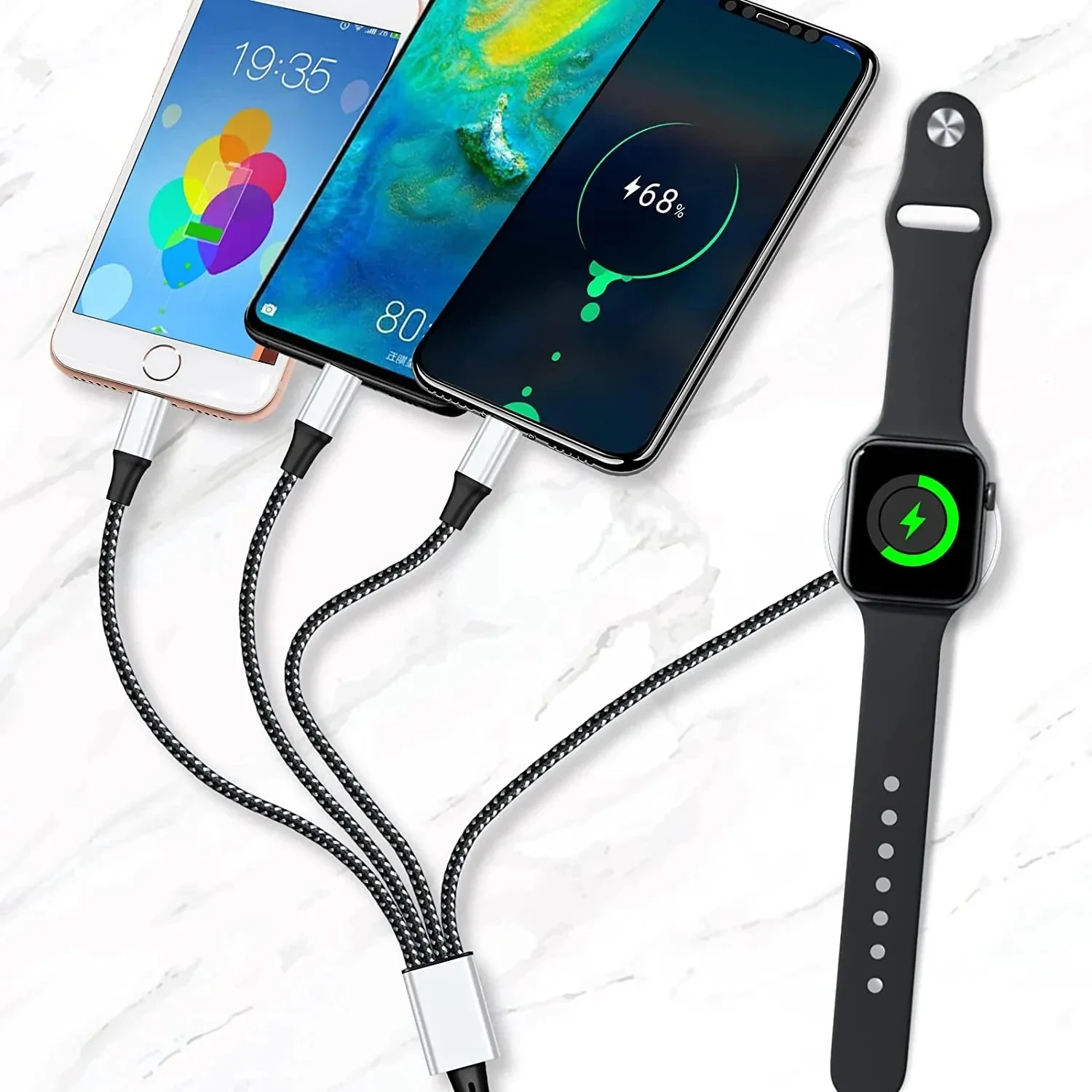 Cable de carga multireloj 4 en 2 para Iwatch, cargador de Iphone, Cable de carga rápida Usb tipo C, accesorios para Airpods y iPad de alta calidad - imagen 4