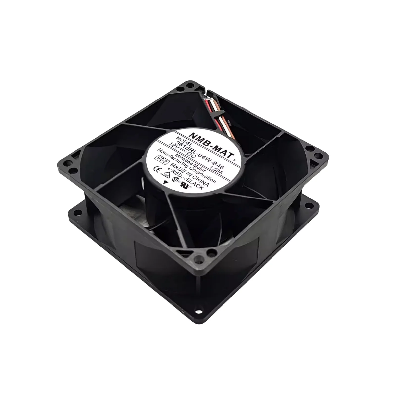 NMB 3615RL-04W-B46 Ventilador de refrigeración CC resistente al agua de 9 cm (92 mm), 12 V 1,50 A, alto flujo de aire, motor de larga duración para inversores, industrial - imagen 4