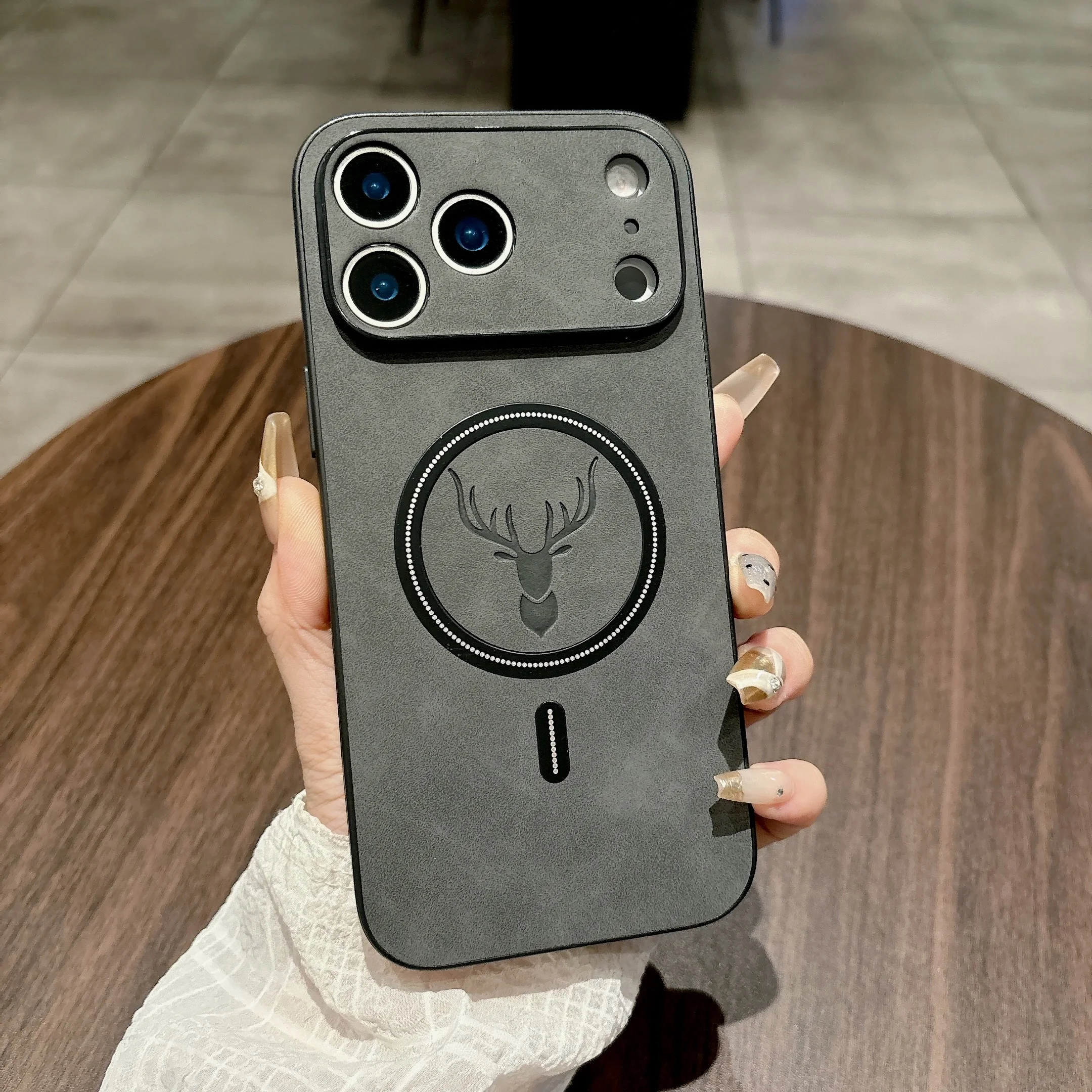 Funda de cuero magnética con ciervo 3D para iPhone 17 Pro Max 17 Pro Air, Funda de cuero PU Mag-Safe, protección completa para cámara, Fundas suaves - imagen 5