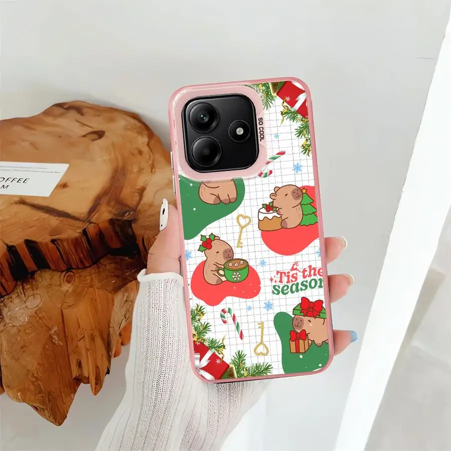 Funda para Xiaomi Redmi Note 14 Pro Plus 9s 10Lite 13 12 11 10s 11s 12s funda trasera para teléfono lindo capibara de Navidad - imagen 2