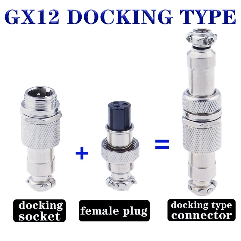 Conector de aviación GX12 2P 3P 4P 5P 6P 7P bloque de terminales fijo tipo acoplamiento móvil conector de Cable eléctrico hembra y Mal - imagen 4