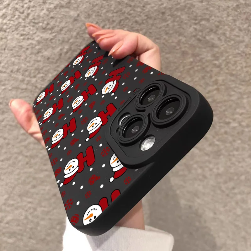 Funda de teléfono de TPU con patrón de muñeco de nieve de Navidad para Xiaomi Redmi 13 12 15C 14C 13C 12C Redmi Note 14 13 12 Pro Plus 5G 12S 11 10
